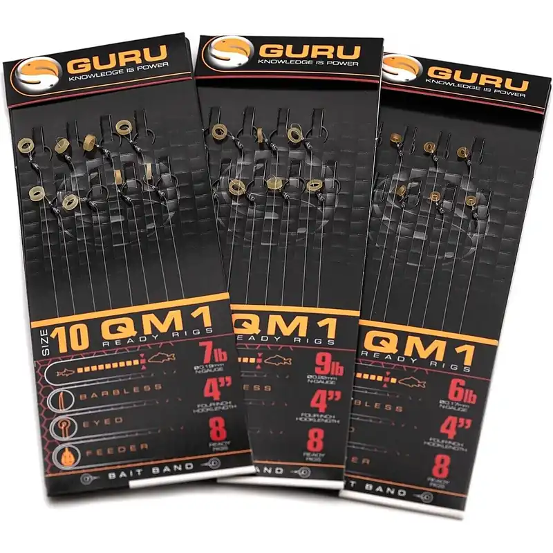 Guru QM1 Bait Bands Ready Rigs 10cm (8 Stuks) 12 (0.22mm) Beste Prijs