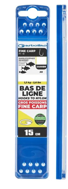 Betaalbaar Garbolino Competition Hooks To Nylon - Fine Carp F1-R Onderlijn 15cm (8 Stuks) Haakmaat 16; Lijndikte 0.130mm