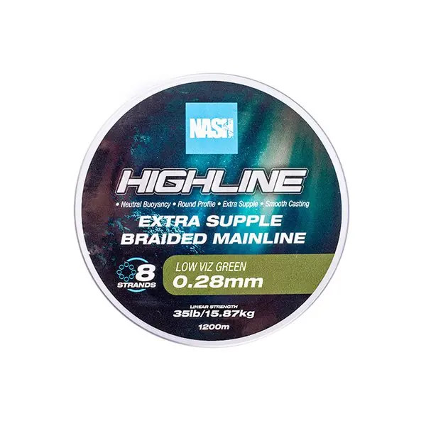 Nash TT Highline Floating Braid Green Gevlochten Lijn (600m) 30lb/0.24mm Goedkoop