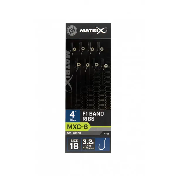 Matrix MXC-6 F1 Band 4" (10cm) Barbless (8pcs) Size 18 Barbless Shop Nu