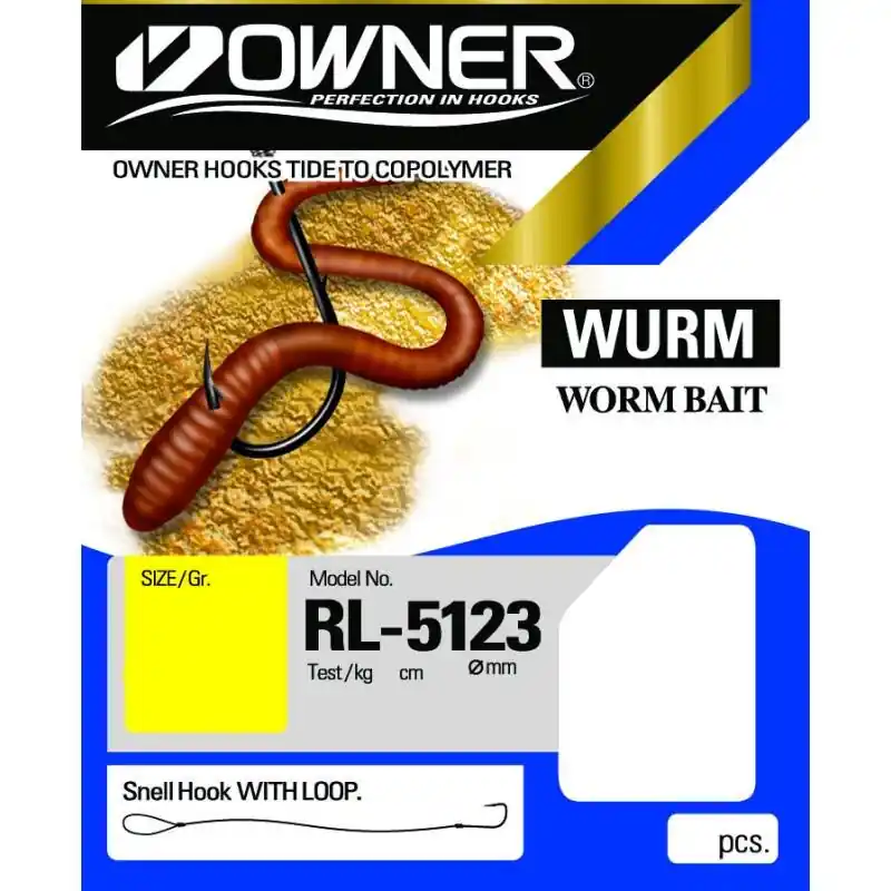 Veilige Betaling Owner Wurmhaken RL5123 Onderlijnen 0.30mm (8.2kg) (65cm) 6 (7 stuks)