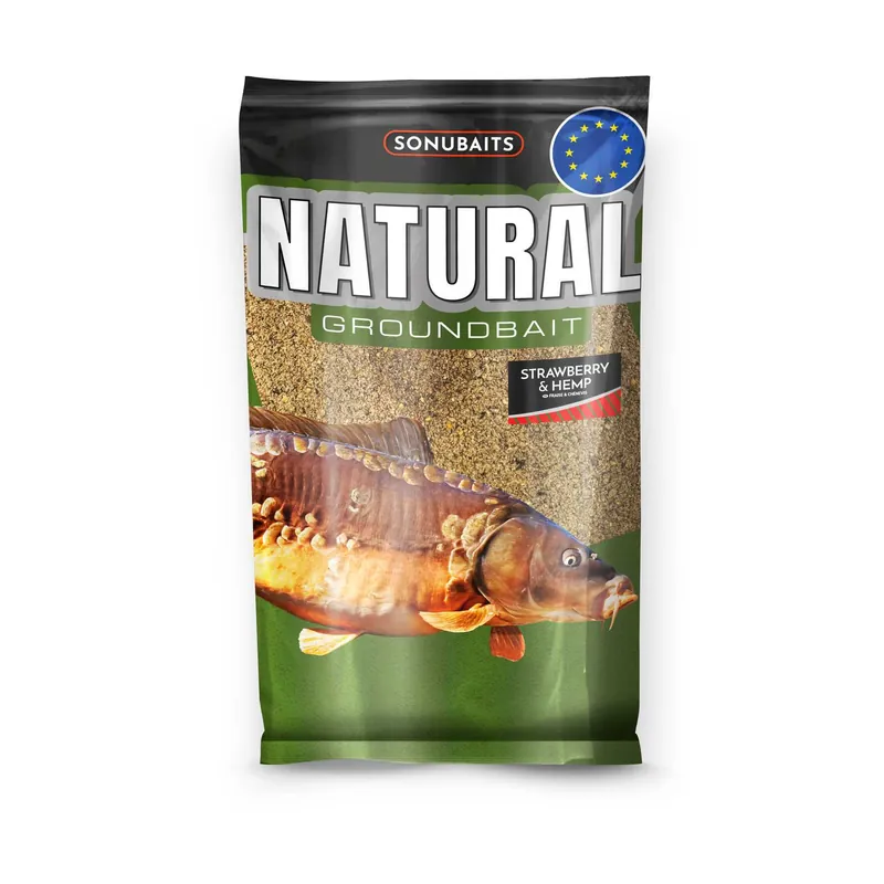 Sonubaits Natural Strawberry & Hemp Groundbait (1kg) Rechtstreeks Van De Fabrikant
