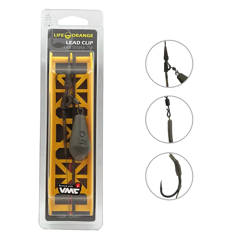 Rechtstreeks Van De Fabrikant Life Orange Lead Clip Distance Karperonderlijn 56g