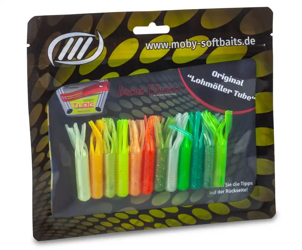 Iron Claw Moby Tube 9cm Softbait Wildmix (8 stuks) Uitverkoop