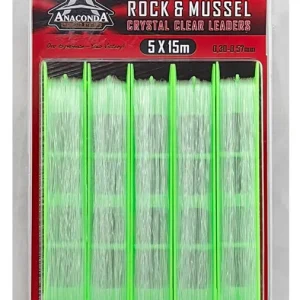 Anaconda Tapered Rock & Mussel Invisible Leaders 15m (5 stuks) 0.33-0.57mm / 6.3-16.1kg Direct Beschikbaar