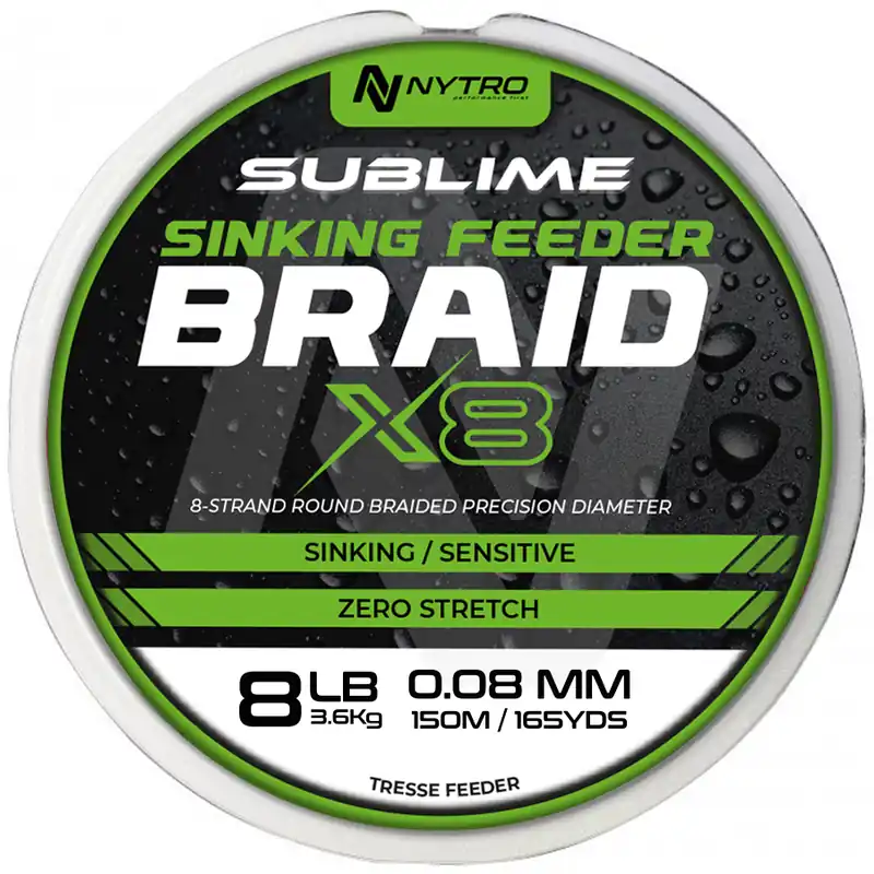 Meest Verkocht Nytro Sublime X8 Sinking Feeder Braid Gevlochten Lijn 150m 0.10mm (4.5kg)