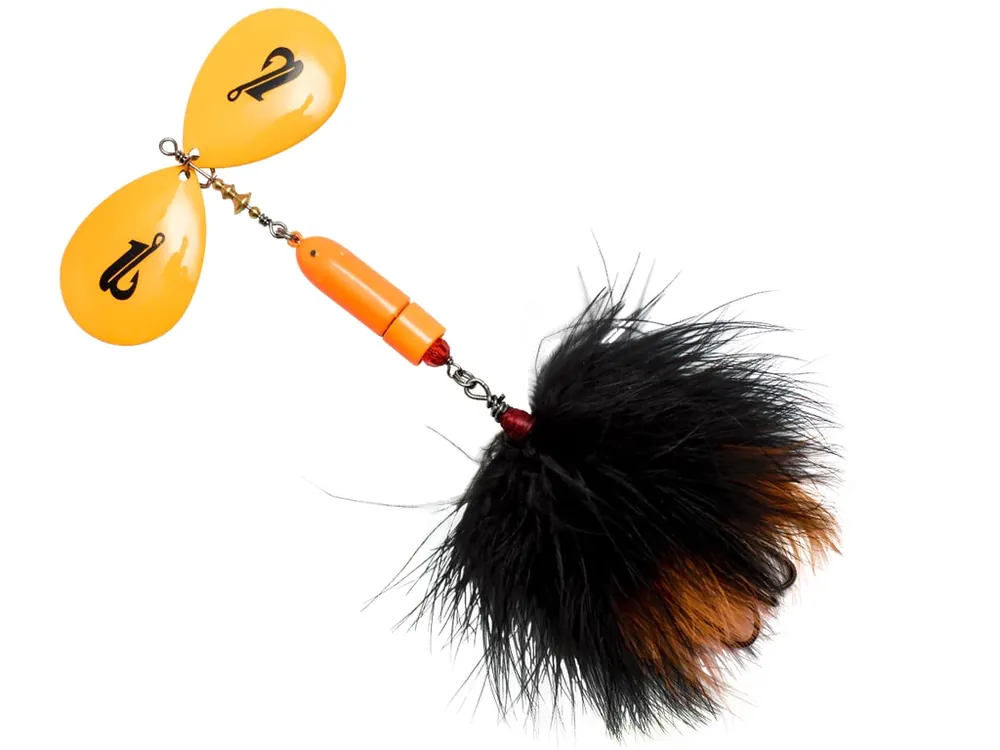 Koop Vandaag Livingston Lures EBS Spinner 158 In Line Spinner Sinker 20cm (46g) Hot Orange Black