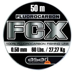 Asari FCX Fluorocarbon 50m 0.45mm / 25kg Laatste Versie