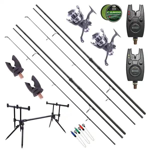 Flitsaanbieding Daiwa Black Widow Carp Set met hengels, molens en accessoires!