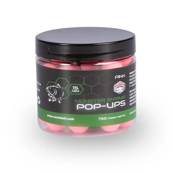 Nash Monster Shrimp Pop Ups Pink (75g) 12mm Direct Verzonden