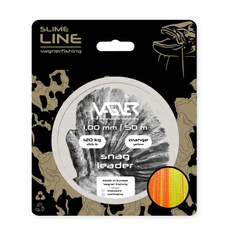 Vagner Snag Meerval Leader Orange/Yellow 1.00mm (120kg) (50m) Beperkte Voorraad
