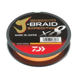 Snelle Levering Daiwa J-Braid Expedidtion X8 Gevlochten Lijn Smash Orange (3000m) 0.10mm (6.90kg)