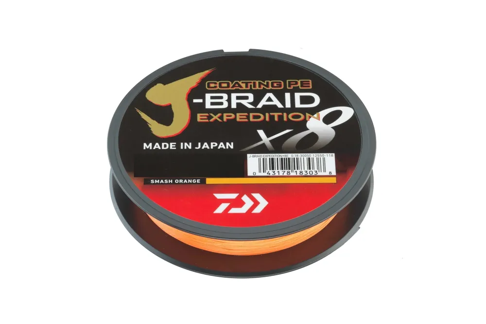 Snelle Levering Daiwa J-Braid Expedidtion X8 Gevlochten Lijn Smash Orange (3000m) 0.10mm (6.90kg)