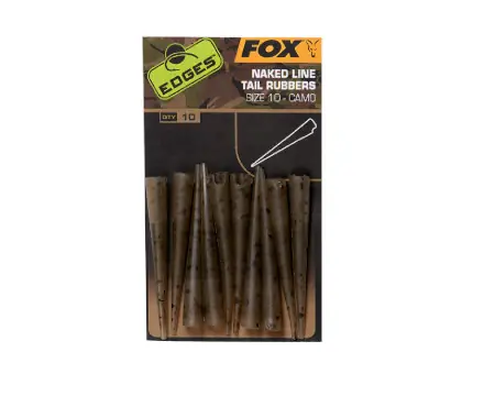 Meest Verkocht Fox Edges Camo Naked Line Tail Rubbers Size 10 (10stuks)