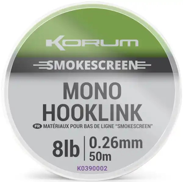 Korum Smokescreen Mono Hooklink 10lb 0.28mm Gereduceerde Prijs