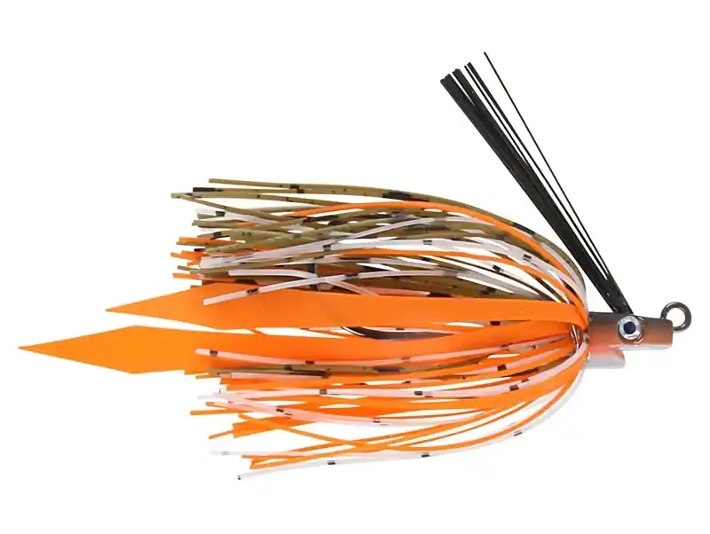 Strike Pro Pig Digger Swim Skirted Jig 11g Fire Perch Weekendaanbieding