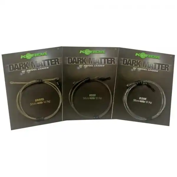 Hete Deal Korda Dark Matter Leader 50cm, QC Swivel Clear