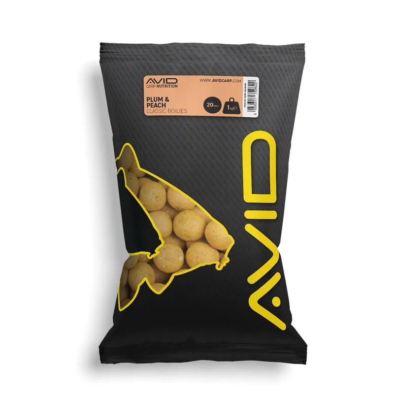 Avid Plum & Peach Boilies 20mm (1kg) Aanbieding
