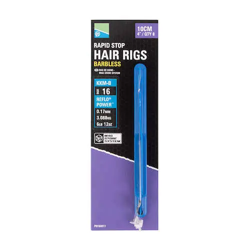Express Levering Preston KKM-B Mag Store Rapid Stop Hair Rigs 10cm (8pcs) 12