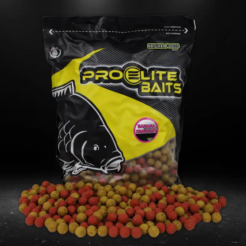 Populair Pro Elite Baits Boilies Natural Foods Banana & Strawberry 20mm (8kg)