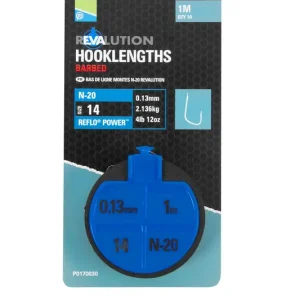 Preston Revalution Hooklengths N-20 Size 12 / 0.13mm / 2.1kg Op = Op