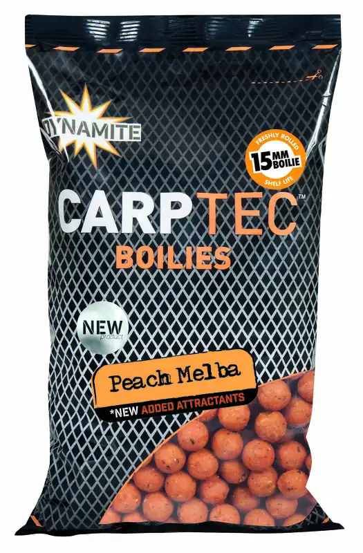 Dynamite Baits Carptec Peach Melba Boilies (900g) 15mm Nieuw