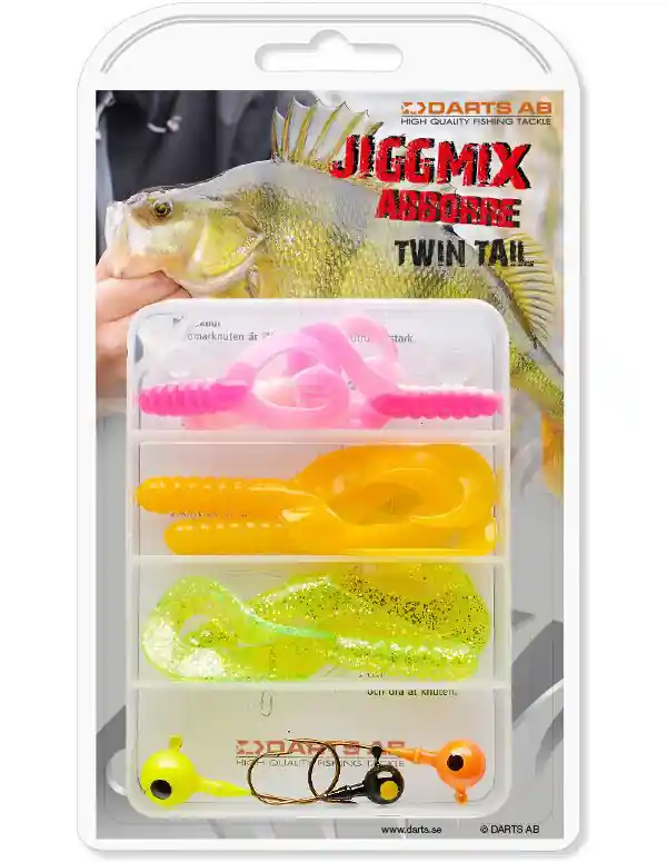 Darts Jiggmix Twin Tail met softbaits en jigehads! Laatste Kans