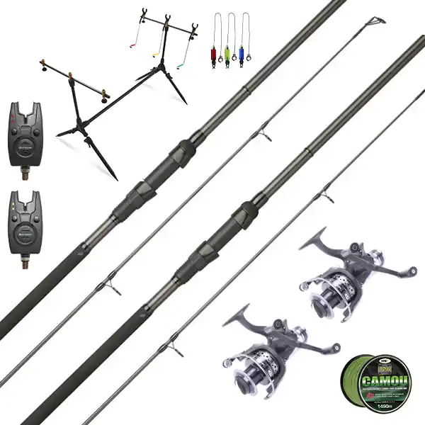 JRC Cocoon Basic Carp Set met hengels, molens en accessoires! 3.0lbs Express Levering