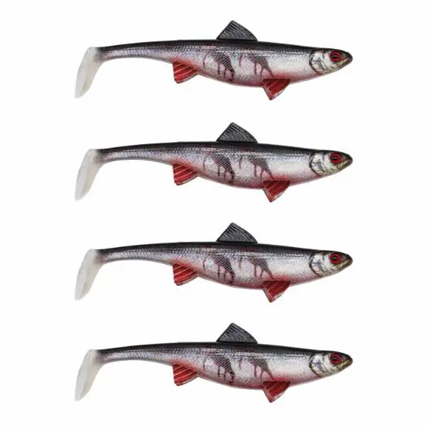 Aanbieding Senshu Real Fin Shad 8 | Bloody Baitfish | 8cm | 4g | 4 Stuks