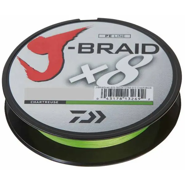 Daiwa J-Braid X8 | Chartreusse | Dyneema | 0.24mm | 300m | 18Kg Gereduceerde Prijs