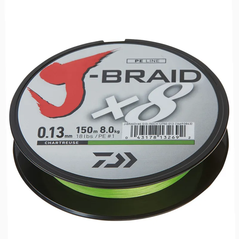 Daiwa J-Braid X8 | Chartreusse | Dyneema | 0.10mm | 150m | 6Kg Must-Have