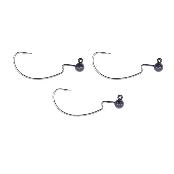 Meest Verkocht Tackle Porn Tungsten Weighted | Offset Hook | Zwart | 1.8g | 3 Stuks