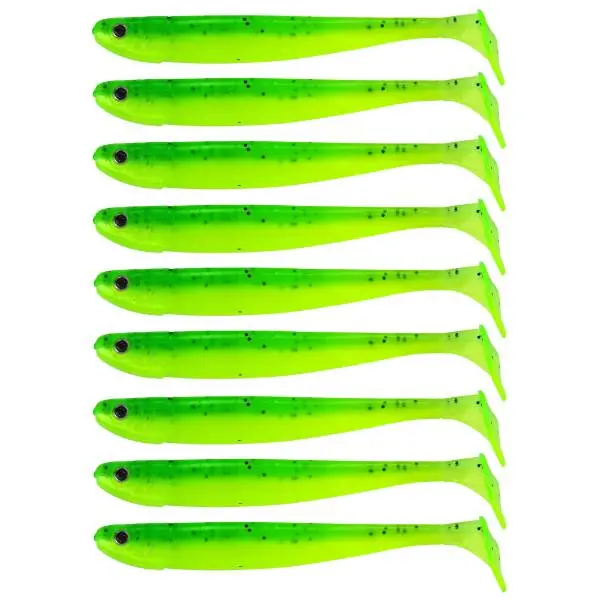 Eurocatch Fishing Jig n Swim Shad | UV Chartreuse Bandit | 7.5cm | 9 Stuks Speciale Aanbieding