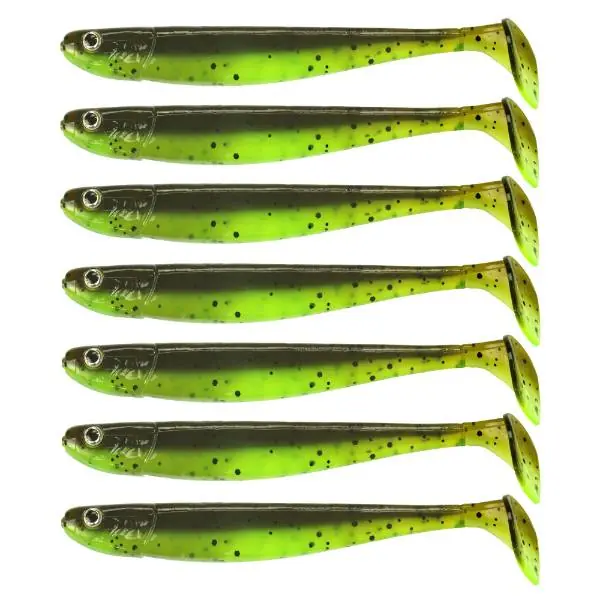 Eurocatch Fishing Jig n Swim Shad | UV Chartreuse Brownie | 12cm | 5 Stuks Lage Prijs
