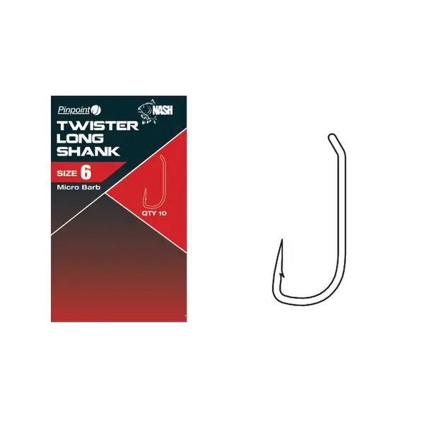 Nash - Twister Long Shank - Size 6 Tijdelijk Beschikbaar
