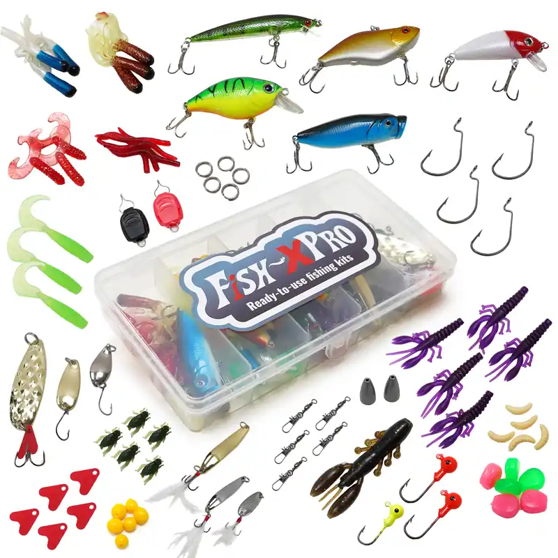 FishXpro Kunstaas set 88-Delen incl. Tacklebox Laatste Kans