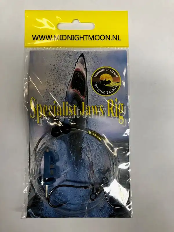 Laatste Kans Midnightmoon Haaien Onderlijn Specialist - 2-Haaks - Maat 2/0 - Lijn 0.80mm - Met Werp Clip