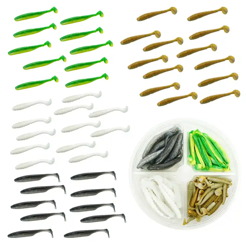 Laatste Versie Fishxpro Softbait Set Allround - Allround Water - 7 tot 12cm +/- 60stuks