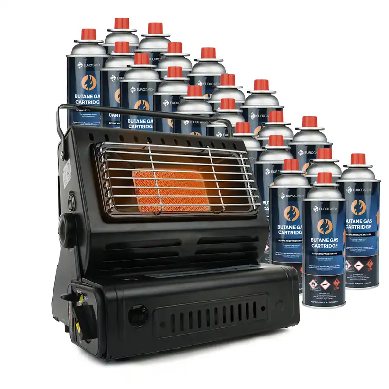 Gereduceerde Prijs Eurocatch Gaskachel - Heater - Kacheltje - Terrasverwarmer - Campingkachel - Gas Heater - Verstelbaar - Draagbaar