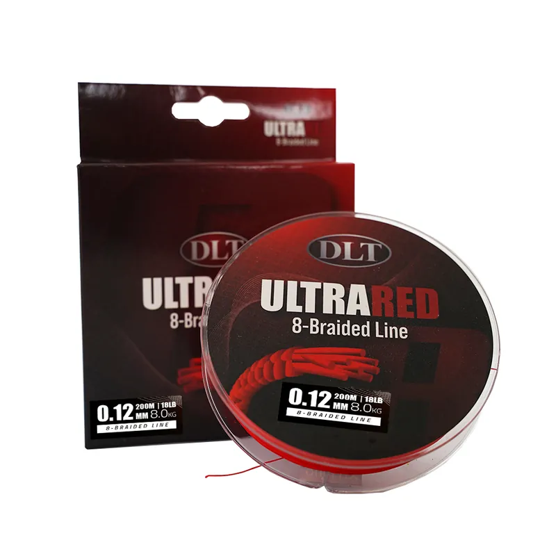 DLT UltraRed-8 Braided Line 200m 0.18mm 12kg - Gevlochten Lijn - 8-Braid Op = Op