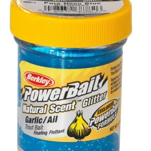 Berkley Natural Glitter Troutbait - Garlic - Blue Glitter Seizoensaanbieding