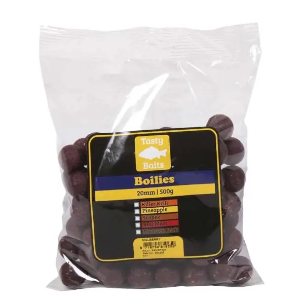 Korting Tasty Baits Daypack Boilie Mulberry Magic 20mm 500g