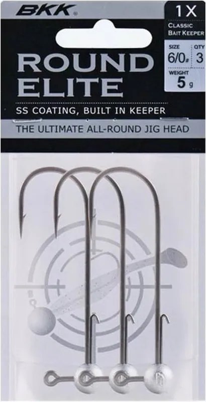BKK Round Elite Jigheads + Baitkeeper - Grijs - 12g - 3/0# - 3pcs Op = Op