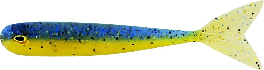 Westin Megateez V-Tail - 9cm - 4g - Blue N' Yellow - 3pcs Voordeelprijs