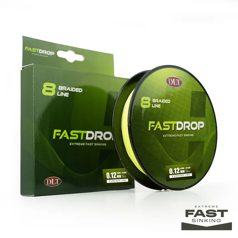 DLT FastDrop 8-Braid - Sinking - 200m - 0.16mm - Yellow - 11kg Lage Prijs