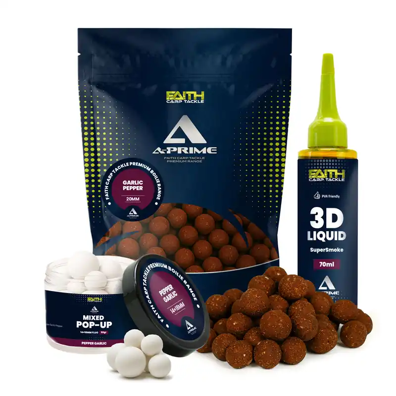 Gratis Retour Faith A-Prime Boilie combi deal - Garlic/Pepper