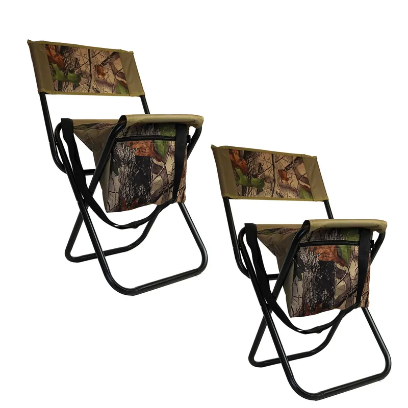 Shop Nu Eurocatch Opvouwbare stoel - Viskrukje - Met Tas en Rugleuning - Camouflage Set 2 Stuks