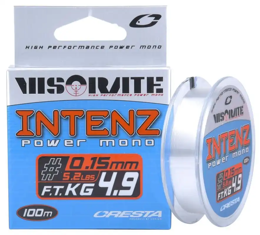 Bestel Nu CRESTA Intenz Powermono - Nylon Witvislijn (100m) 0.10mm - 1kg/2.2lb