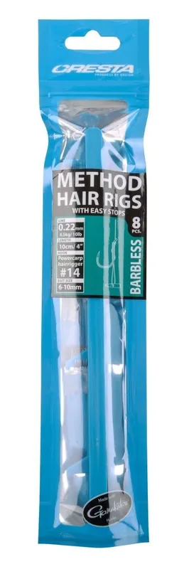 Fabrieksprijs CRESTA Method Rigs + Stop Barbless 10cm (8stuks) 10-0.26MM