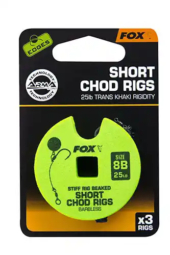 FOX Short Chod Rig Barbless 25Lb (3stuks) Alleen Vandaag
